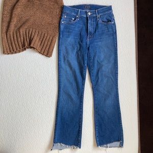 Mother Insider Crop Step Fray raw hem jeans sz 25